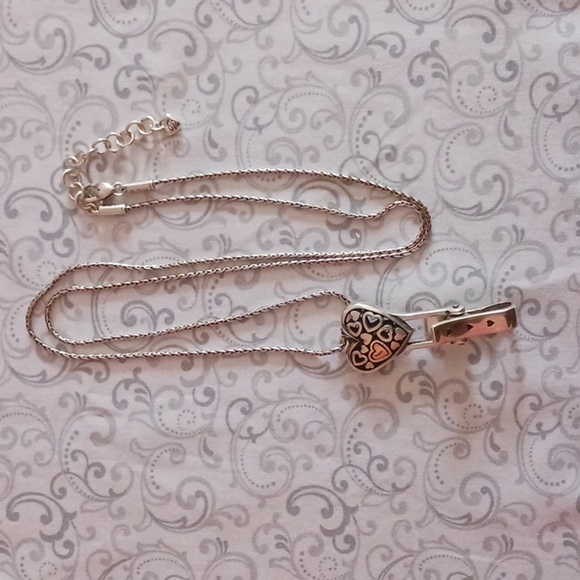 Brighton Floating Heart Badge Clip Necklace - Picture 7 of 8